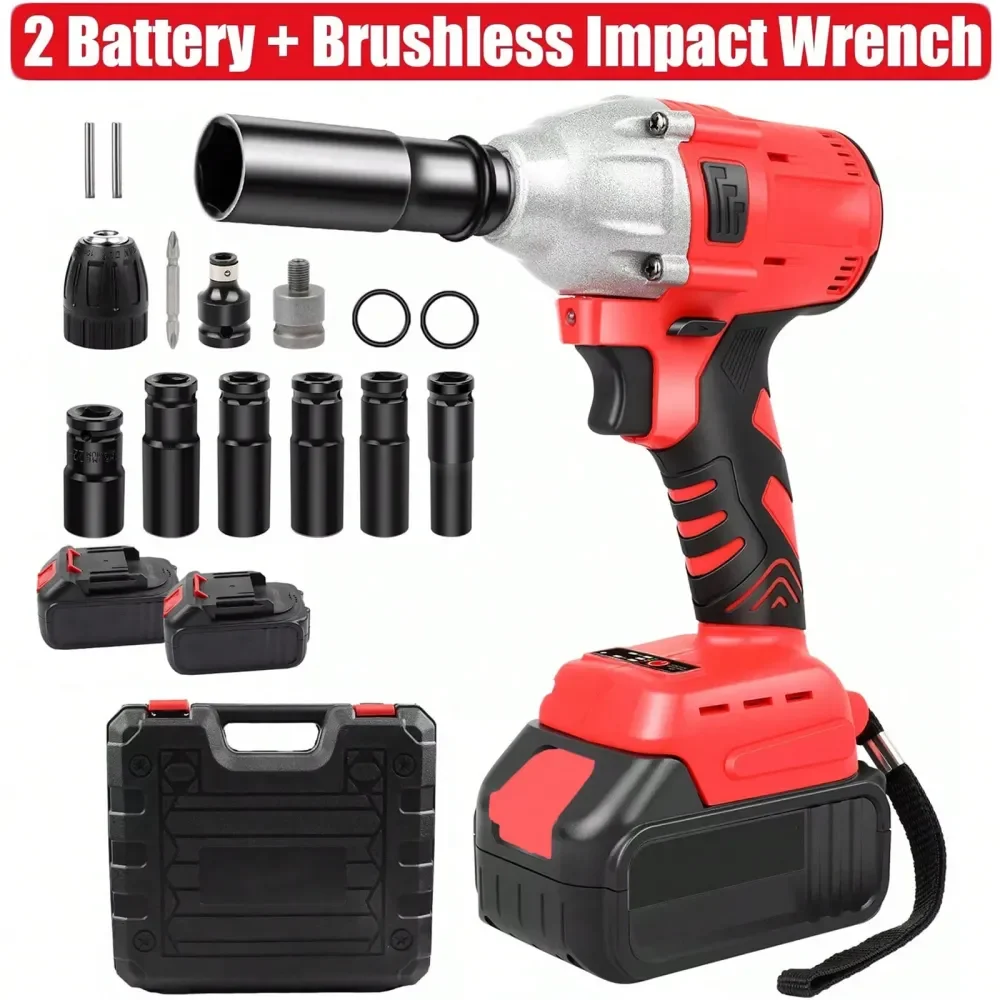 

Wrench With Lithium Battery, Brushless Electric Impact Gun, 4500RPM High Torque Impact Driver, Electric Impact Wrench, Plastic