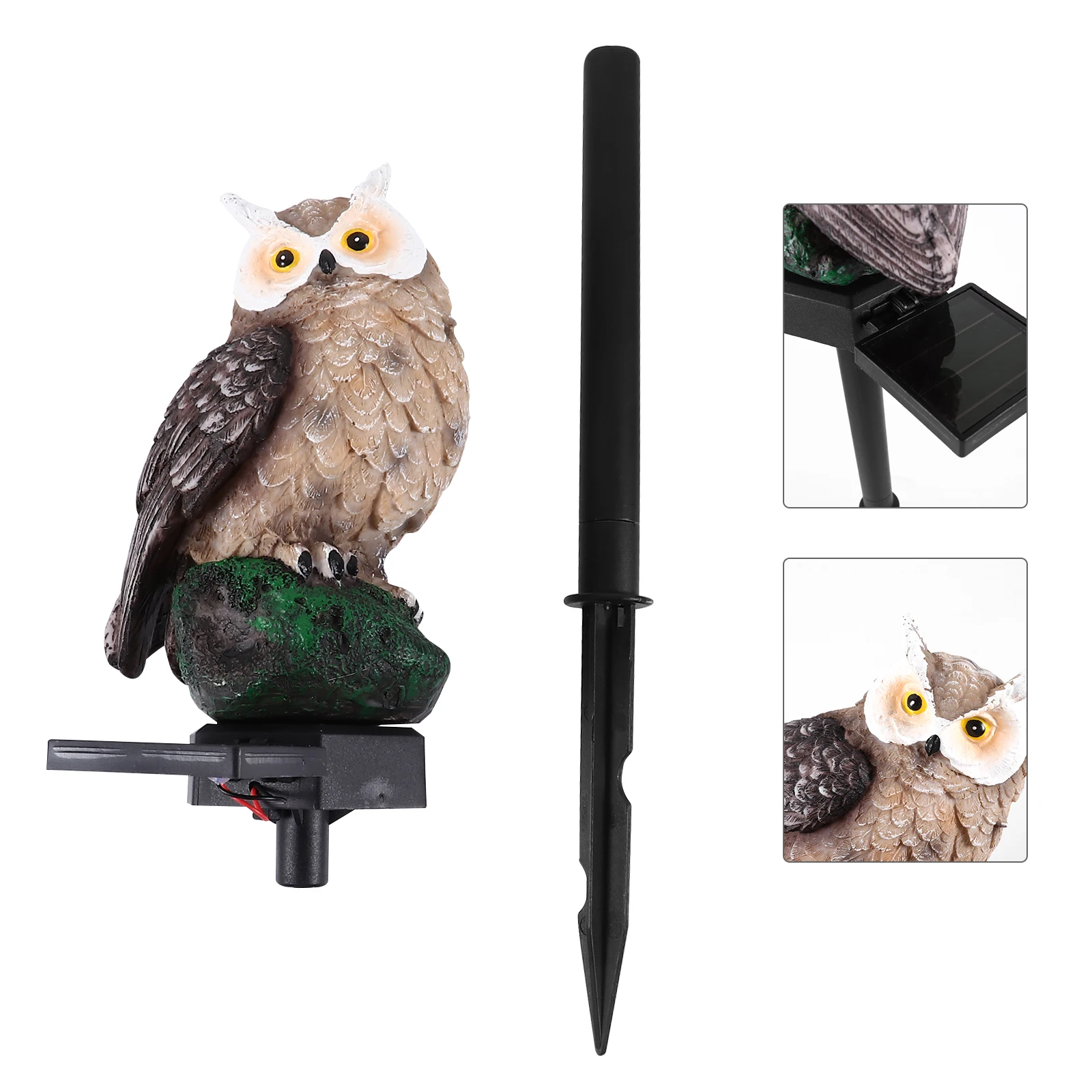 

Owl L Light ABS Material Outdoor Decoration Auto On at Night Long Working Time Waterproof Garden Lighting Solution Statue