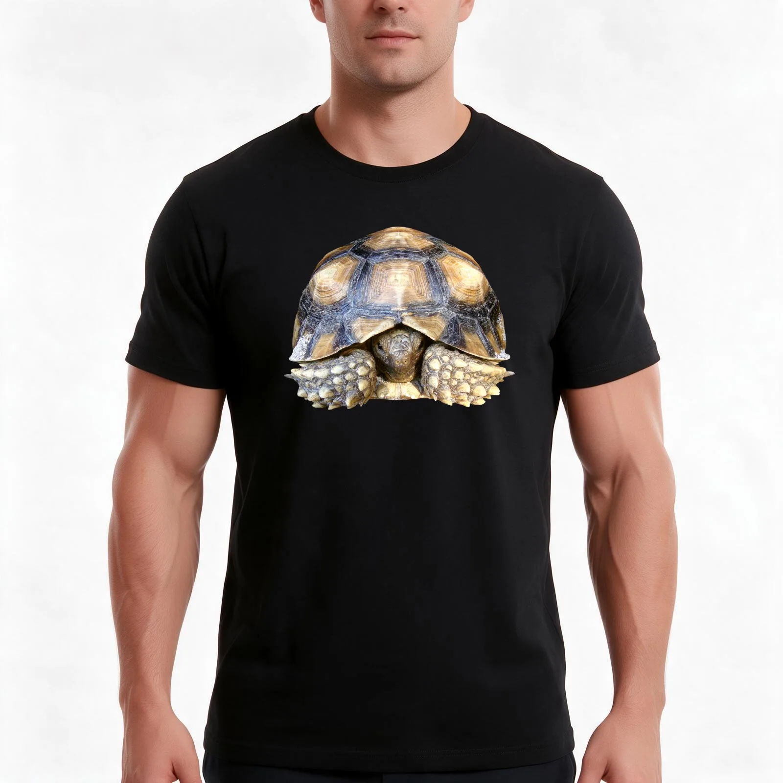 Sulcata Tortoise T-Shirt Summer Casual Cotton Tee Oversized Streetwear Tops Vintage Graphic Print Loose Fit Short Sleeve