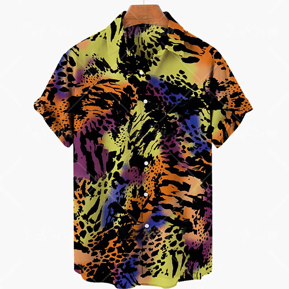 

Digital Print ort Sve Men's irt 3D Ice Sensation Cotton Ne Commute Sle Summer Faion Youth Trend Stand Fit