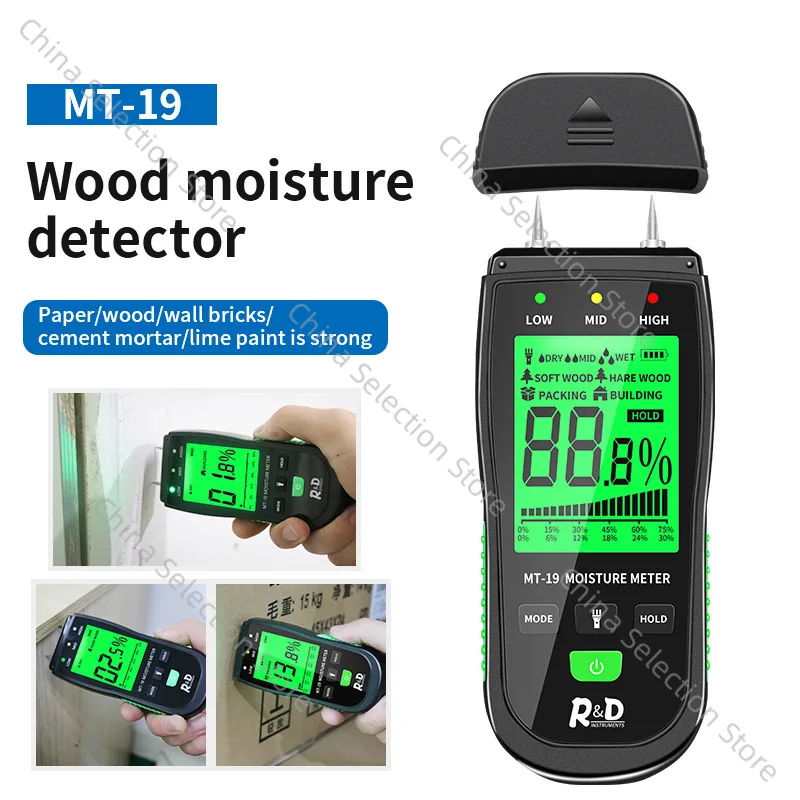 

Wood Moisture Meter Hygrometer Wall Cement Carton Moisture Content Tester Humidity Detector Humidity Meter