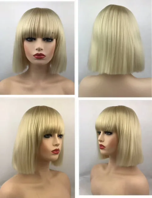 

Short Brown Hair Straight Party Synthetic Full Ladies Wig