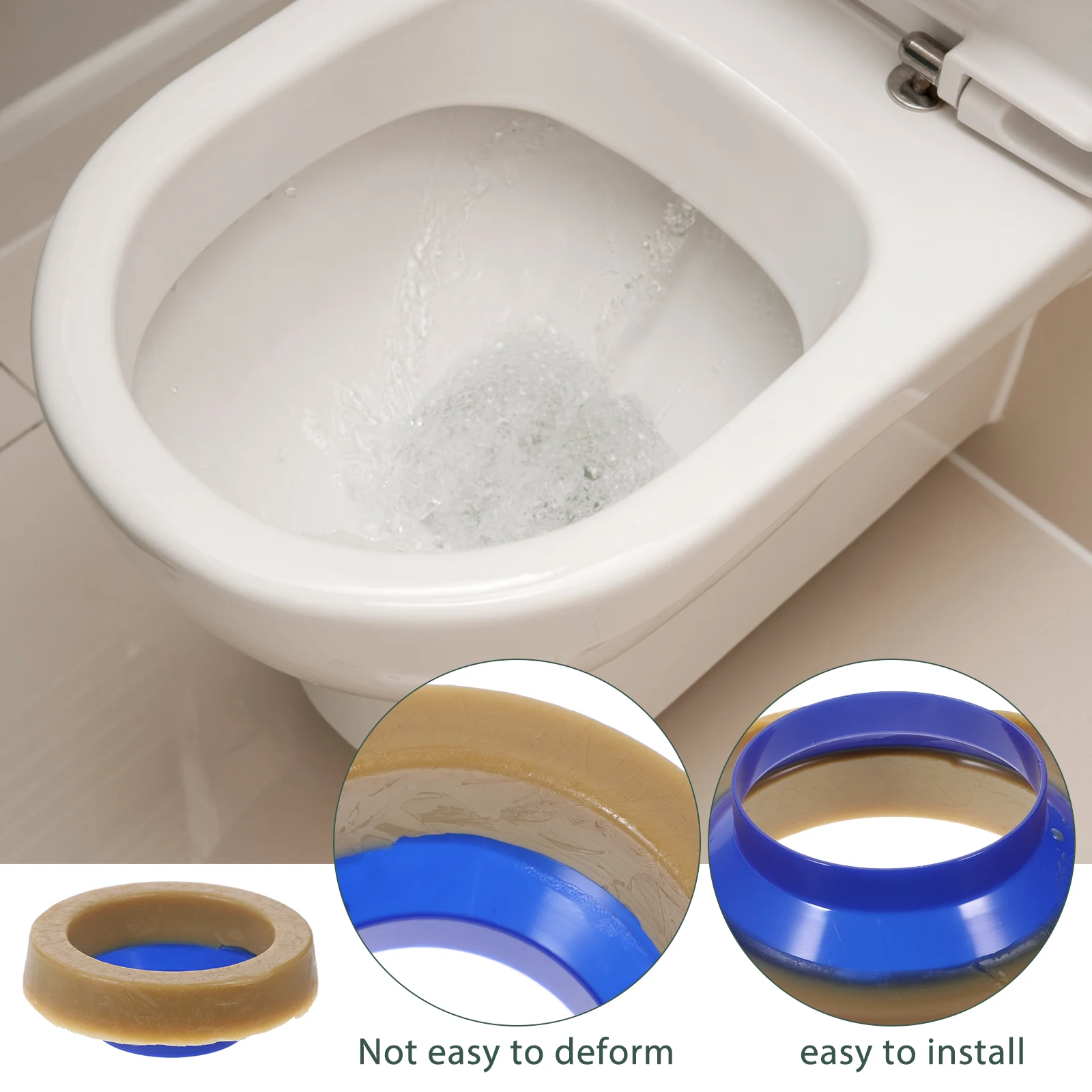 

Toilet Bowl Sealing Ring Universal Rubber Gasket For Bathroom Toilet Leak Proof Odor Blocker Thick Seal Flush Connection