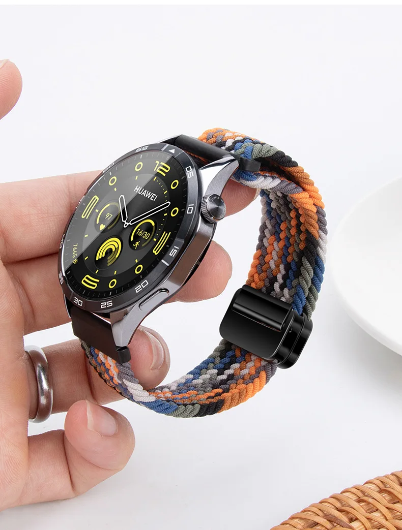 20 22mm Watch Strap For Huawei Watch GT 4 3 2 46 42mm GT2 3 4Pro Magnetic Buckle Braided Solo Loop Xiaomi S3 S2 S1 Active Band