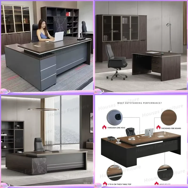 Luxury Executive Office Desk Modern Manager Computer Table Smart Workstation for Director Home Office Furniture Large Writing
