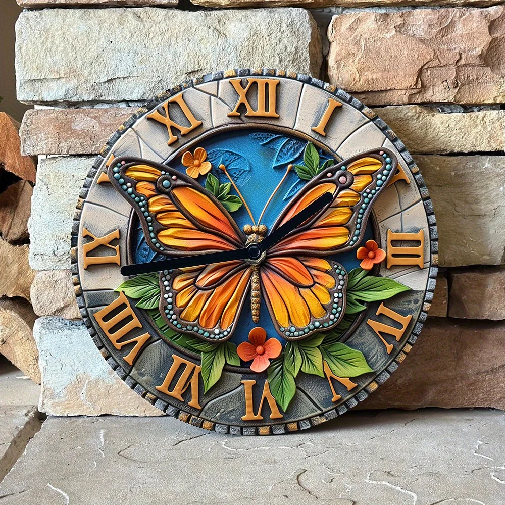 Wall Clock With Butterfly Wings Design - Perfect For Living Room Decor, Pet Lovers & Children'S Day Gift Wall Clocks