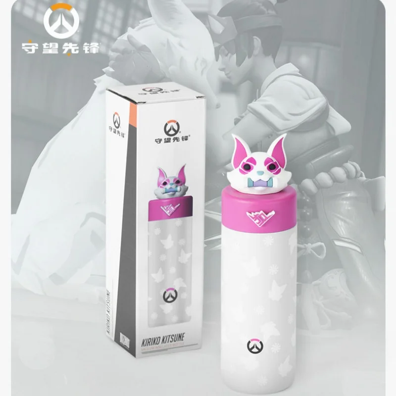 Authentic Kiriko Kitsune Stainless Steel Insulated Tumbler 330ml Cup Cute Silicone 3d Figurine Non‑Slip Base Water Bottle Gift