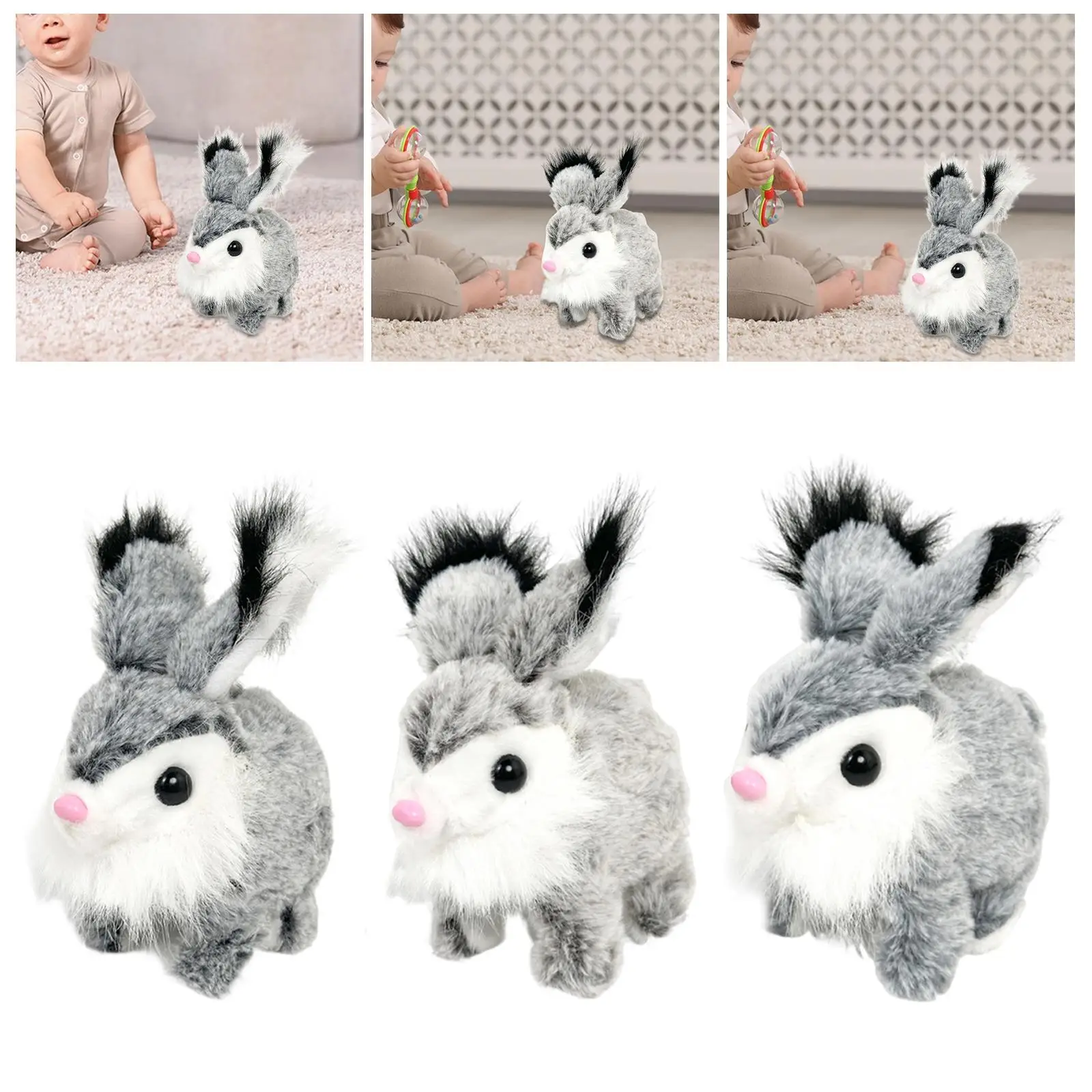 Pluche Bunny Speelgoed Konijn Interactief Elektronisch Huisdier Draagbaar Realistisch Schattig Wandelen Wiebelen Oren voor Kinderen Geschenken