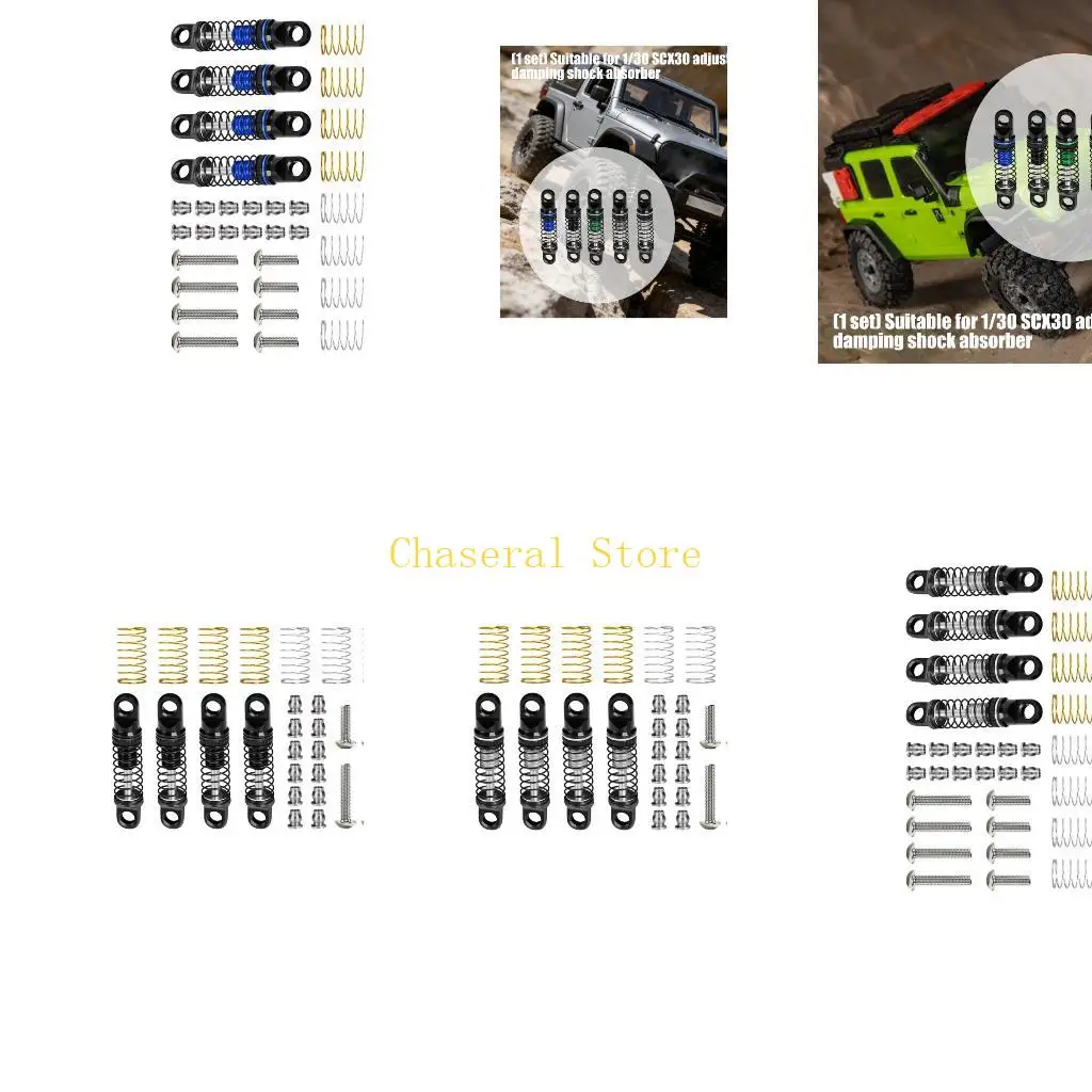 E7CE Hard Metal Shock Absorbers Multi Stage Adjustable Damping Shock Absorbers Simple Installs Designed for 1/30 SCX30