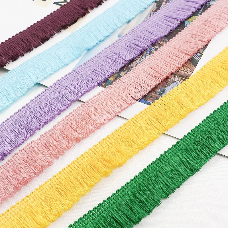 25M 2.5cm Width Tassel Multi Colors Garment Accessories Lace Fabric For Apparel Decoration DIY Making Parts