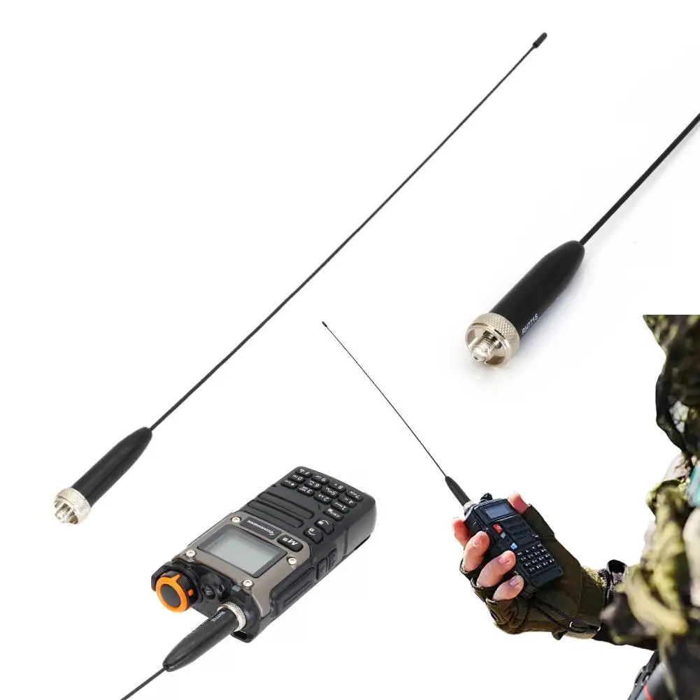 RH771S 144/430MHz Dual Band VHF UHF Titanium Alloy Whip Portable Walkie Talkies Antenna for Baofeng Kenwood Ham Two Way Radio