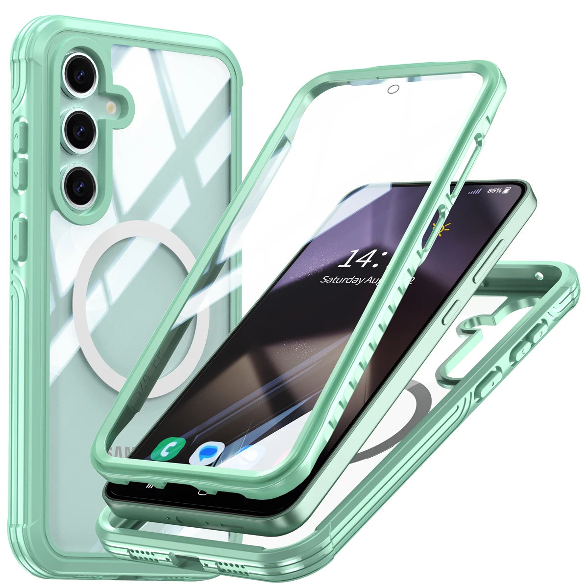 Etui z hartowanego szkła do Samsung Galaxy S25 Edge S24 S23 Ultra FE A55 5G Przezroczyste, pełne ochronne etui 360 z przezroczystego TPU