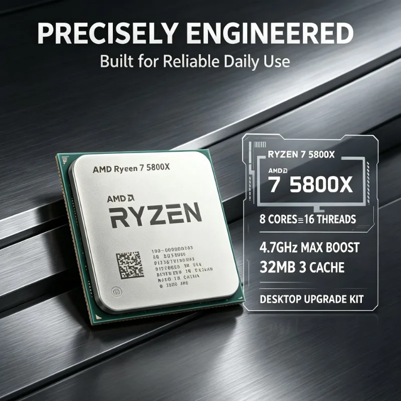 R7 5800X Desktop Processor For B550 X470 X570 AM4 Mainboard 8C16T 3.8‑4.7GHz 32MB L3 Cache No Fan