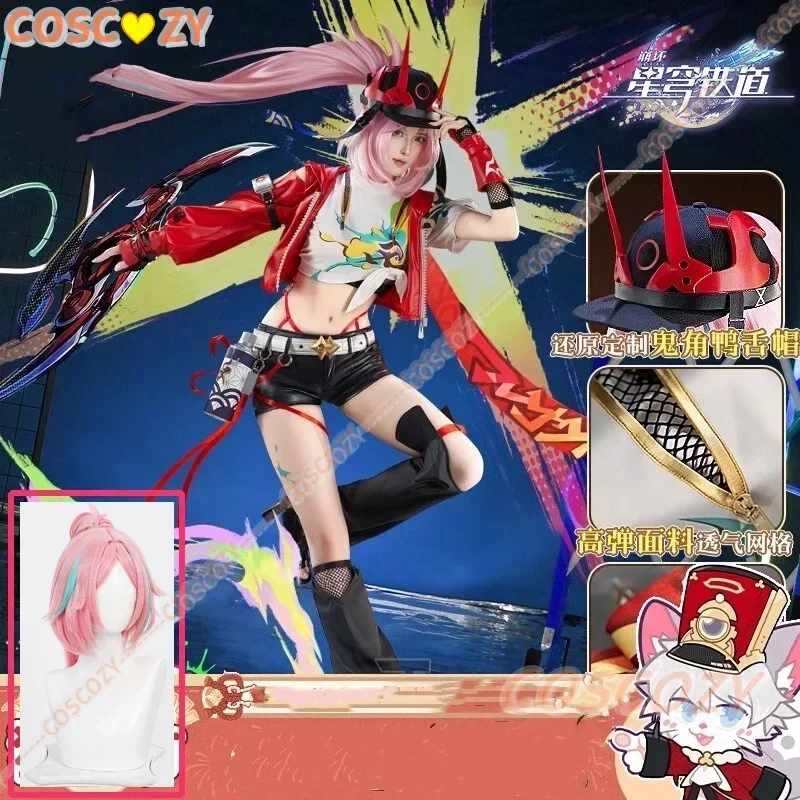 

CosplayHonkai Star Rail Rappa Cosplay Costume Wig Uniform Hat Jacket Shorts Galaxy Ranger Costume Props Halloween Party Women Co