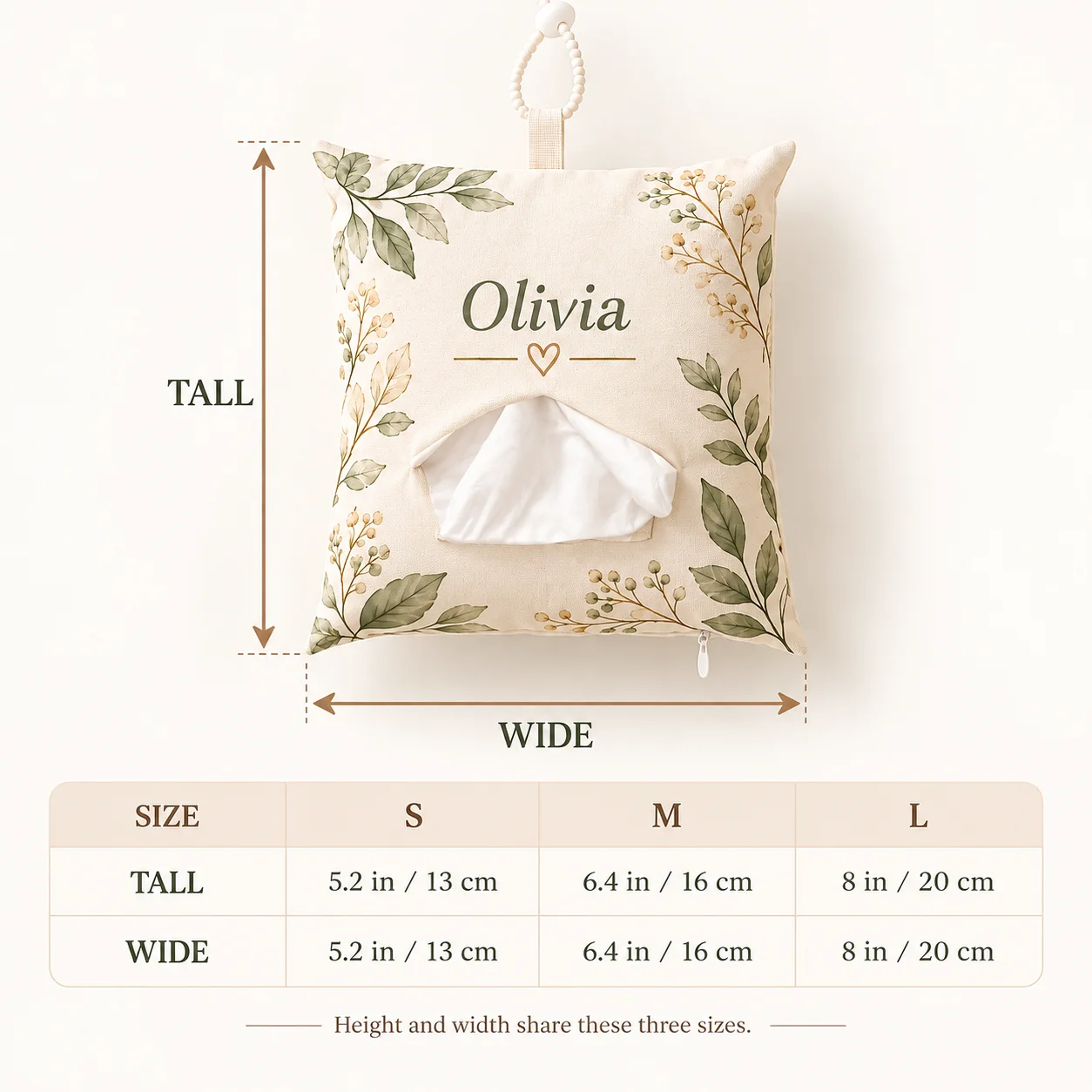 Custom Tissue Pouch With Dispensing Hole Top Hanging Strap Invisible Zipper Linen Like Fabric Wear Resistant Personalized Napkin