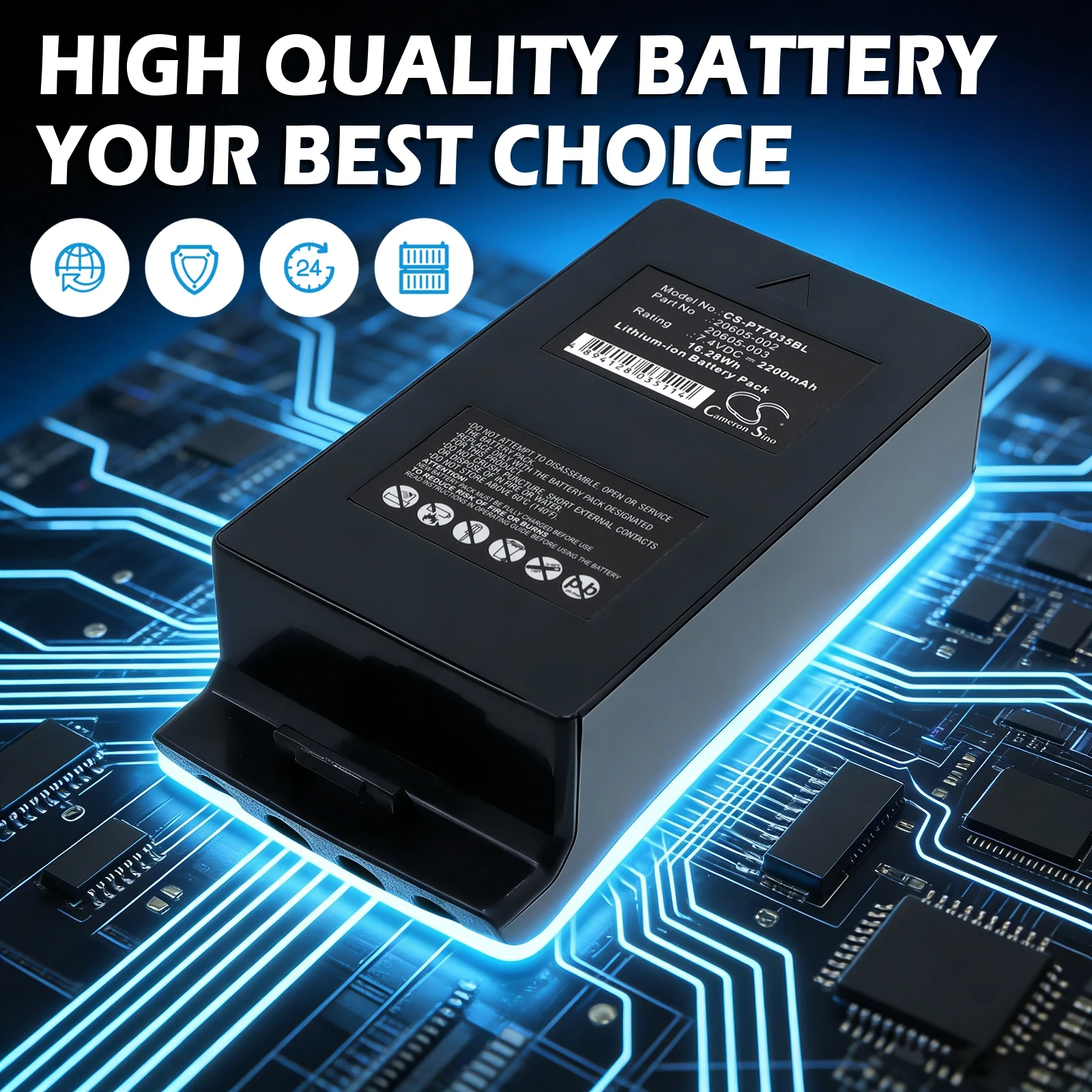 Cameron Sino 7.4V 2200mAh Barcode Scanner Battery for Psion Teklogix 7035, Teklogix 7035i, Teklogix 7035if