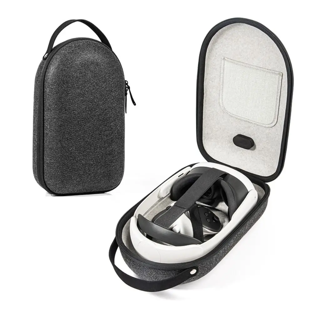 Shockproof VR Glasses Storage Bag Portable Felt Protective Box Anti-fall Anti-Scratch Suitcase for Meta Quest 3S/3 Headset