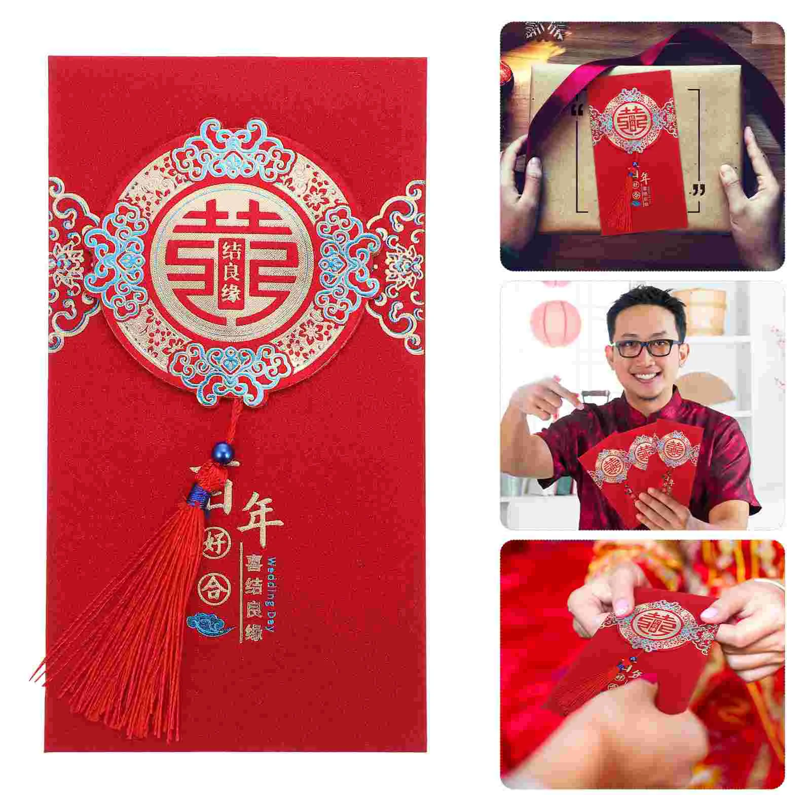 

12 Pcs Wallet Wedding Red Envelope Paper Traditional Pocket Packet Money Packets for Marriage