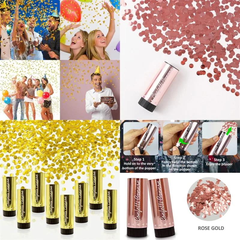 Wedding Birthday 11cm Mini Party Handheld Confetti Popper Colorful Cannon Spring Firework Launcher Celebration Party Supplies