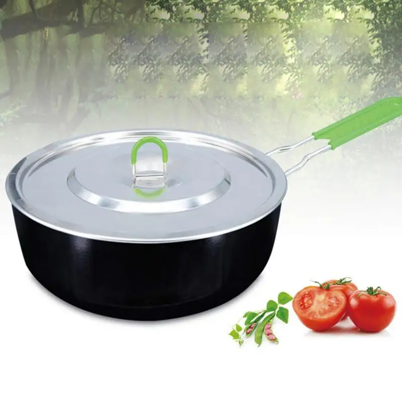 

Outdoor Cooking Pot Portable Non-Stick Pot Camping Pan With Folding Handle Cooking Pan Multipurpose Pot Camp Pot For Outdoor