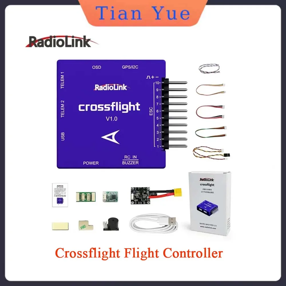 

Radiolink Crossflight Flight Controller 2-12S 10 PWM FC wih OSD Module TS100 GPS M10N M8N for FPV Drone Heli Airplane Car Boat