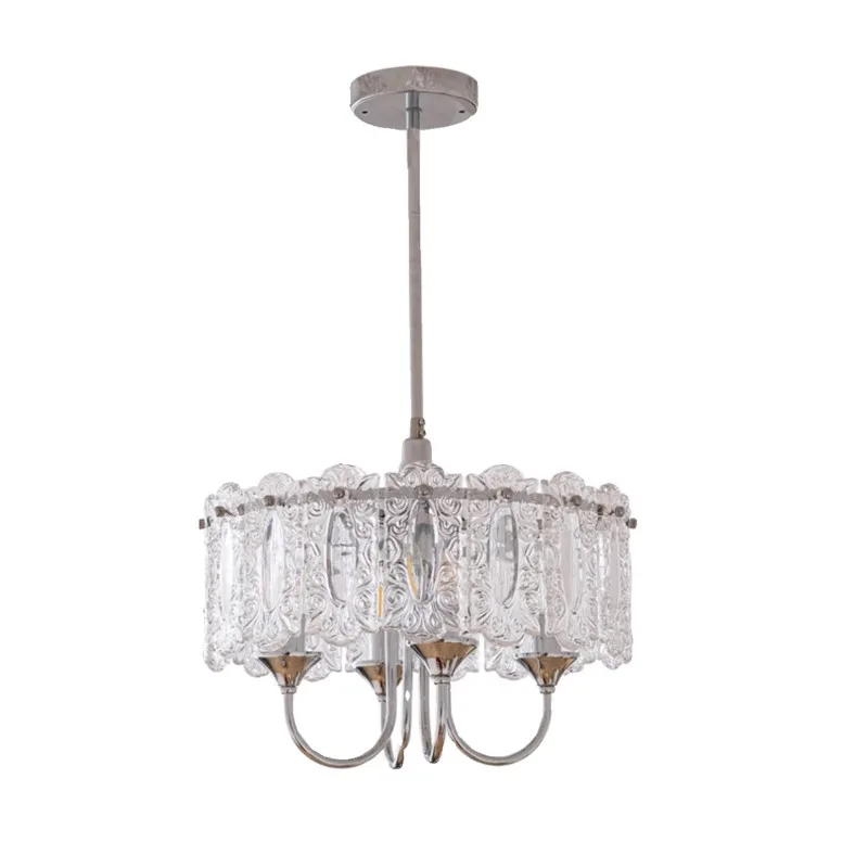 French retro bedroom chandelier, medieval European minimalist hall light luxury living room dining room study cloakroom lamps