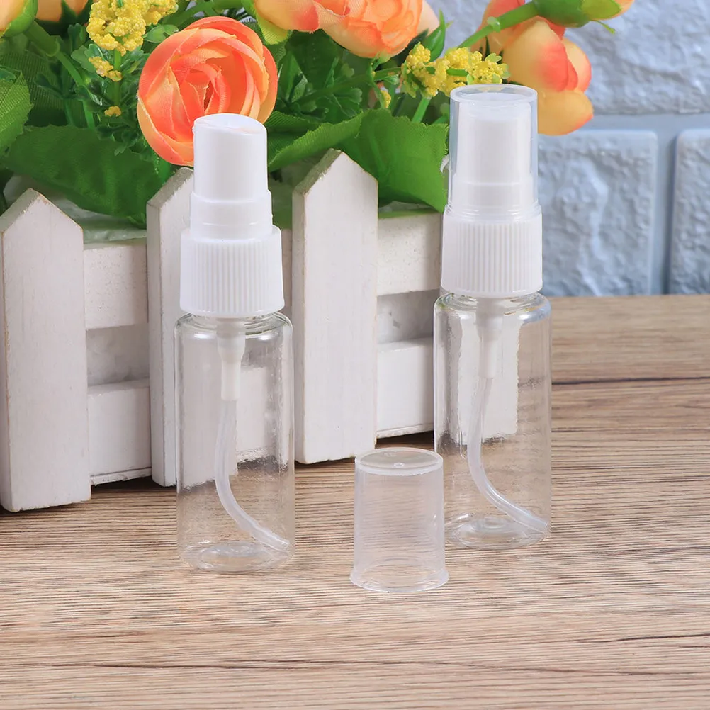 12Pcs Spray Bottle Compact Portable Transparent Makeup Bottles Leakproof Press Pump for Travel Subpackaging Reusable