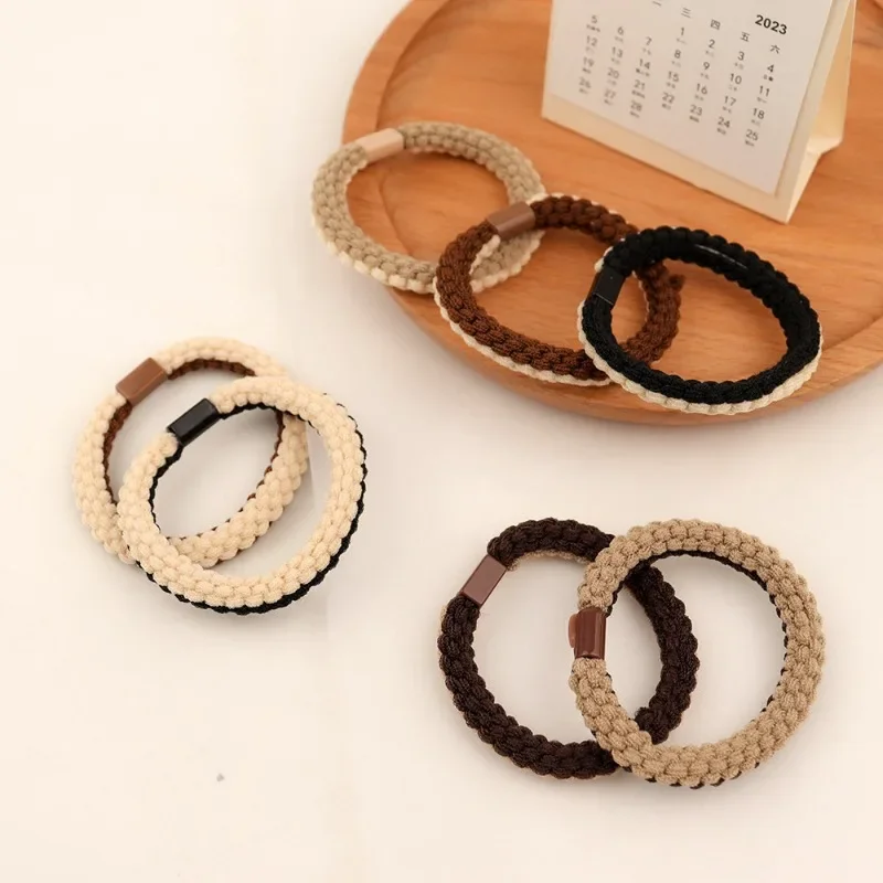 1pcs Color Mix Hair Ties Scrunchie Rubber Bands Basic Elastic Hair Band Durable Ponytail Holder Women Hair Accessories