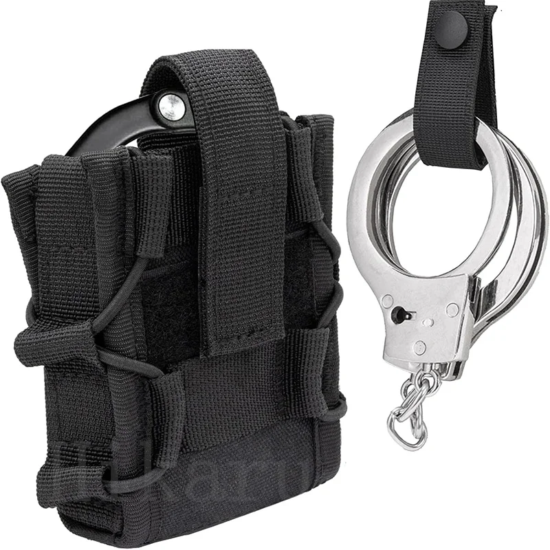 Portable Molle Nylon Handcuffs Open Top Universal Handcuff Frame Handcuff Waist Bag Cuff Holder Accessories