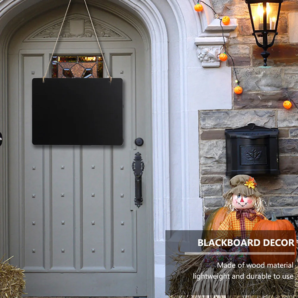 2pcs Wooden Small Mini Double Sided Hanging Chalkboard Lightweight Notice Board for Wall Door Window Display