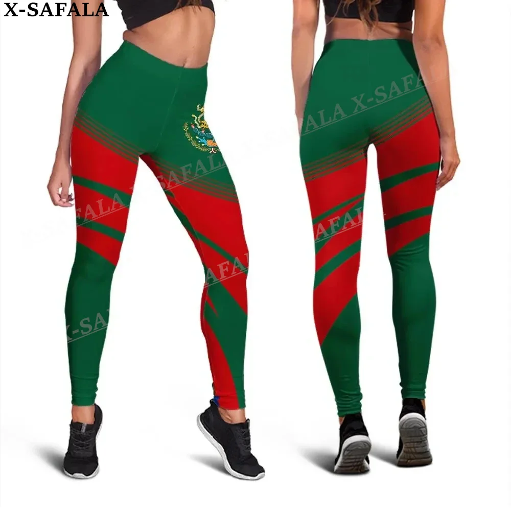 Mexico Coat Of Arms Love Country Leggings 3D Print Women Yoga Girl Stretch GYM Slim High Waist Legging Summer Sports-2