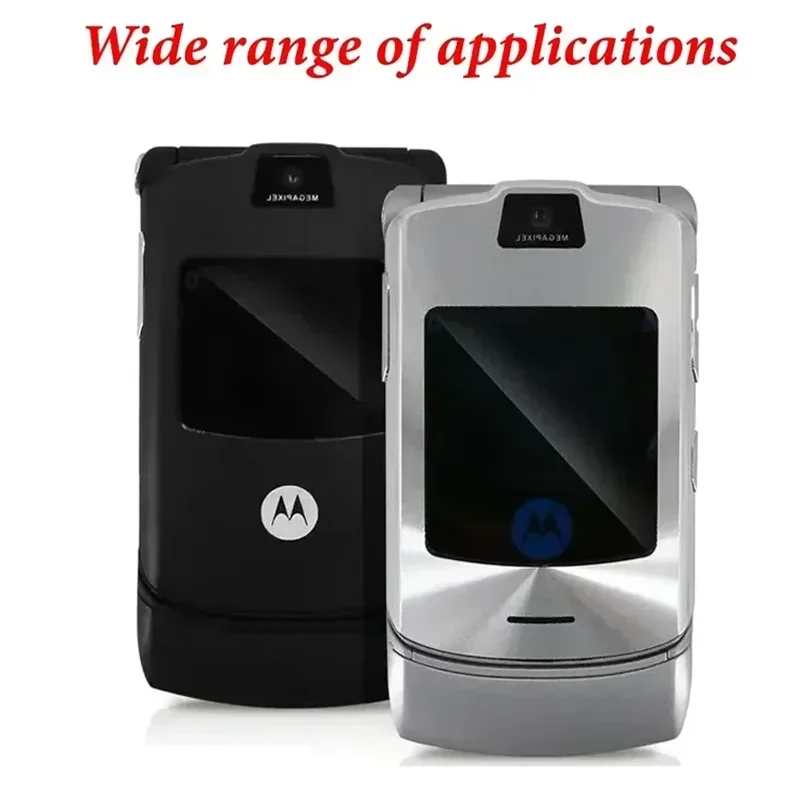 MOTOROLA RAZR V3 Refurbished Unlocked Clamshell Bluetooth Mobile Cell Phone GSM 1.23 MP Camera 850/900/1800/1900 Good Quality