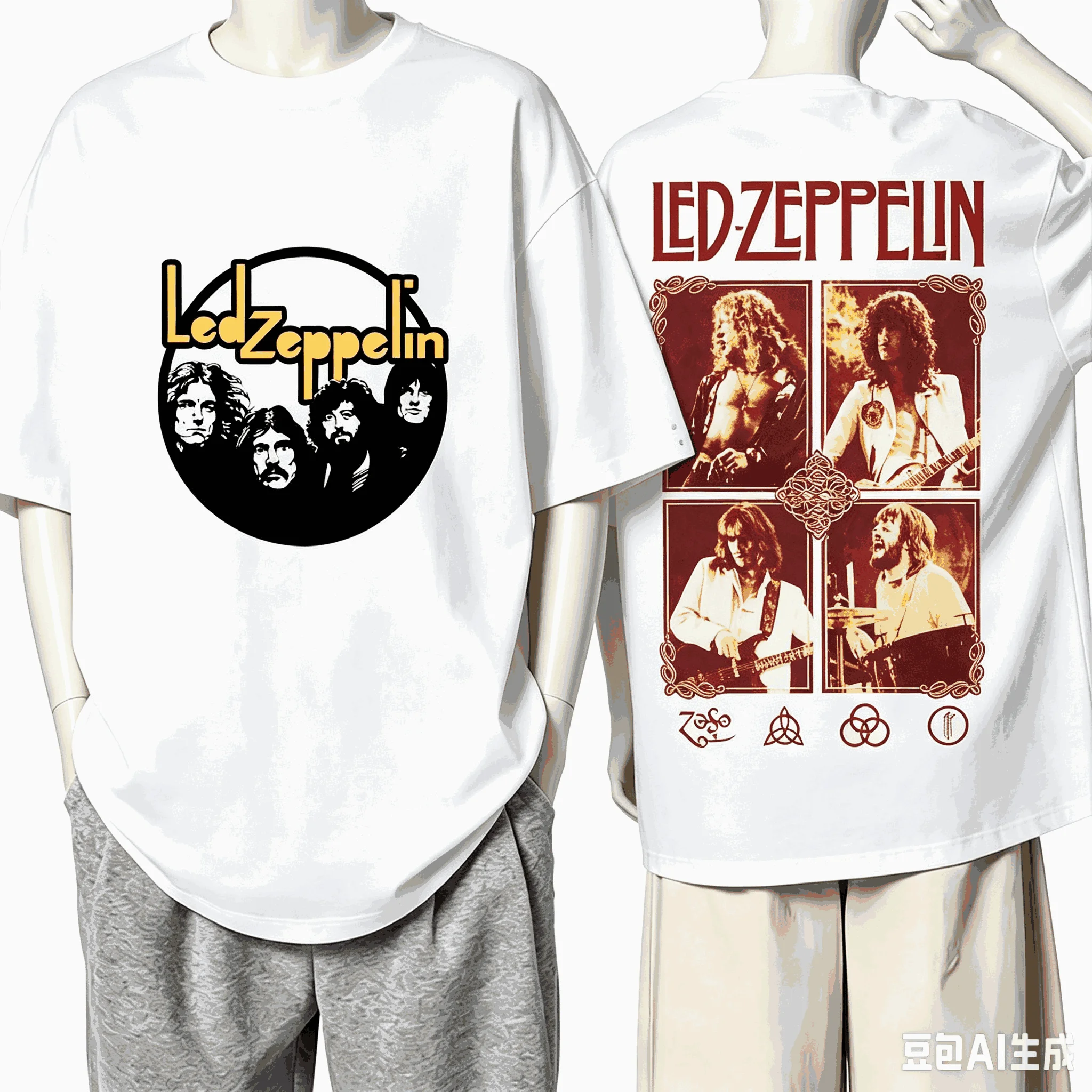 Led Zeppelin for Fan Gift T-shirt Men Women Harajuku Oversized Unisex Short Sleeve Streetwear high quality Couples high quality