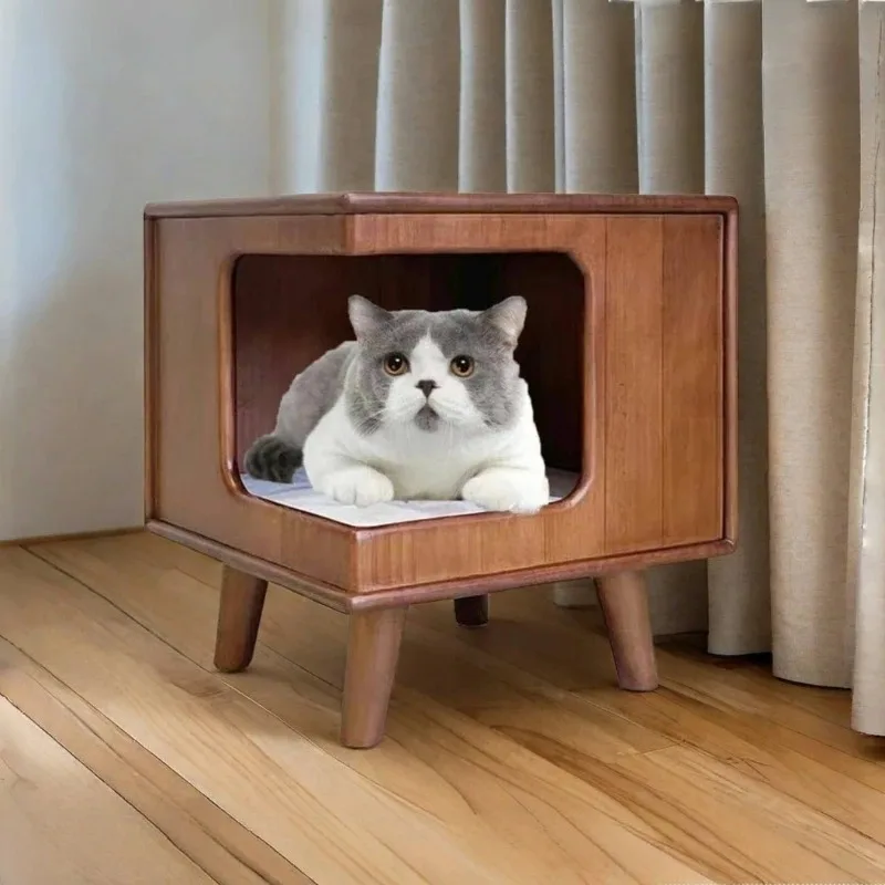 

Solid Wood Cat House Furniture Pet Cat Bed Table Decoration and Accessories Pets Kitten Cats Beds Puppy Kittens Hiding Houses
