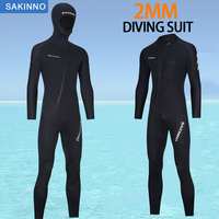New 2MM Neoprene Wetsuit Men Zipper Jacket Pants Spearfishing Swimwear Diving Suit Kayak Surfing Warm Jellyfish Suit