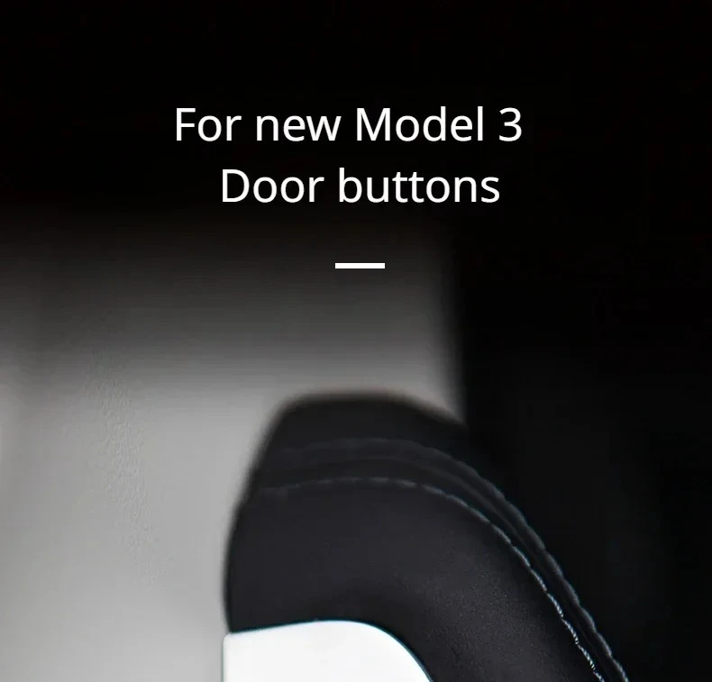 4er-Set Türknopf-Dekorationsaufkleber für Tesla Model 3 Highland Model Y Juniper 2025 ABS Türschalter-Patch Aufkleber Zierleisten Zubehör – Detail 1