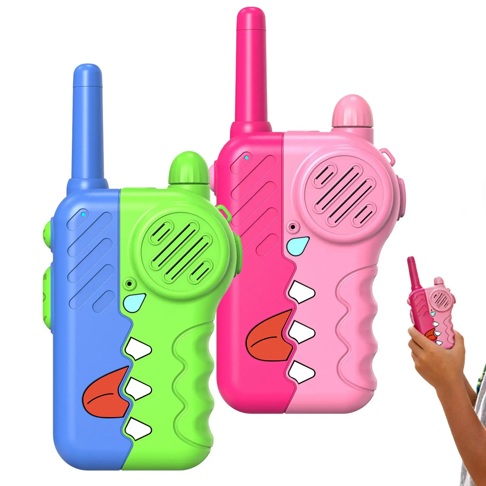 어린이용 워키토키 교육용 장난감 워키토키 실내 야외 홈 파크용 손전등이 있는 귀여운 무선 인터랙티브