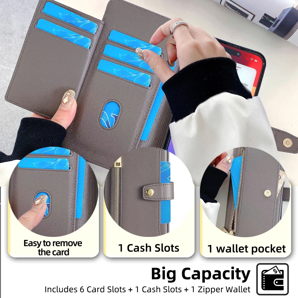 Brieftaschenhülle für Motorola Edge 2022 2023 2024 2025 Magnetische Flip-Handyhülle Edge 70 60 50 40 30 20 X30 Neo Lanyard Lederhülle – Detail 4