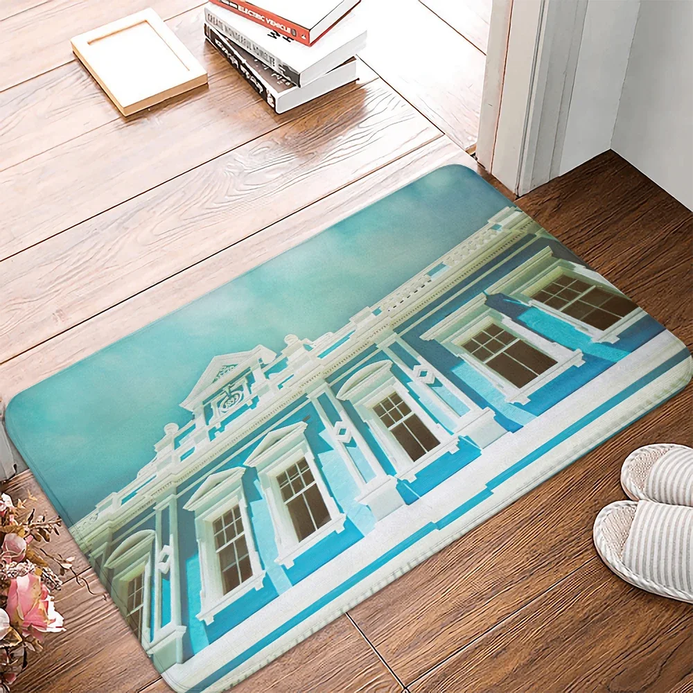 Blue house Marble Doormat Carpet Large Kitchen Mat Soft Front Front Entrance Mats 3d Floor Carpets  floor mat in the room