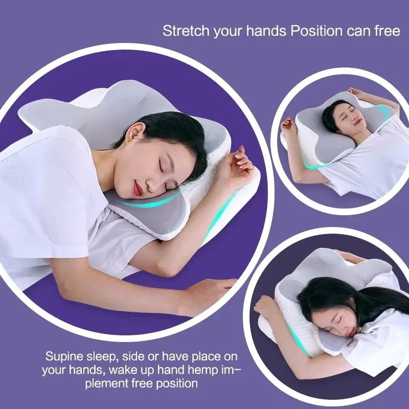 Memory cotton butterfly shaped pillow Slow rebound cow horn pillow Cervical pillow