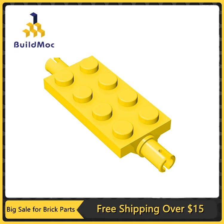 10Pcs MOC Parts 30157 Plate Modified 2 x 4 with Pins Compatible DIY Assmble Building Blocks Particle Kid Puzzle Brain Toy Gift