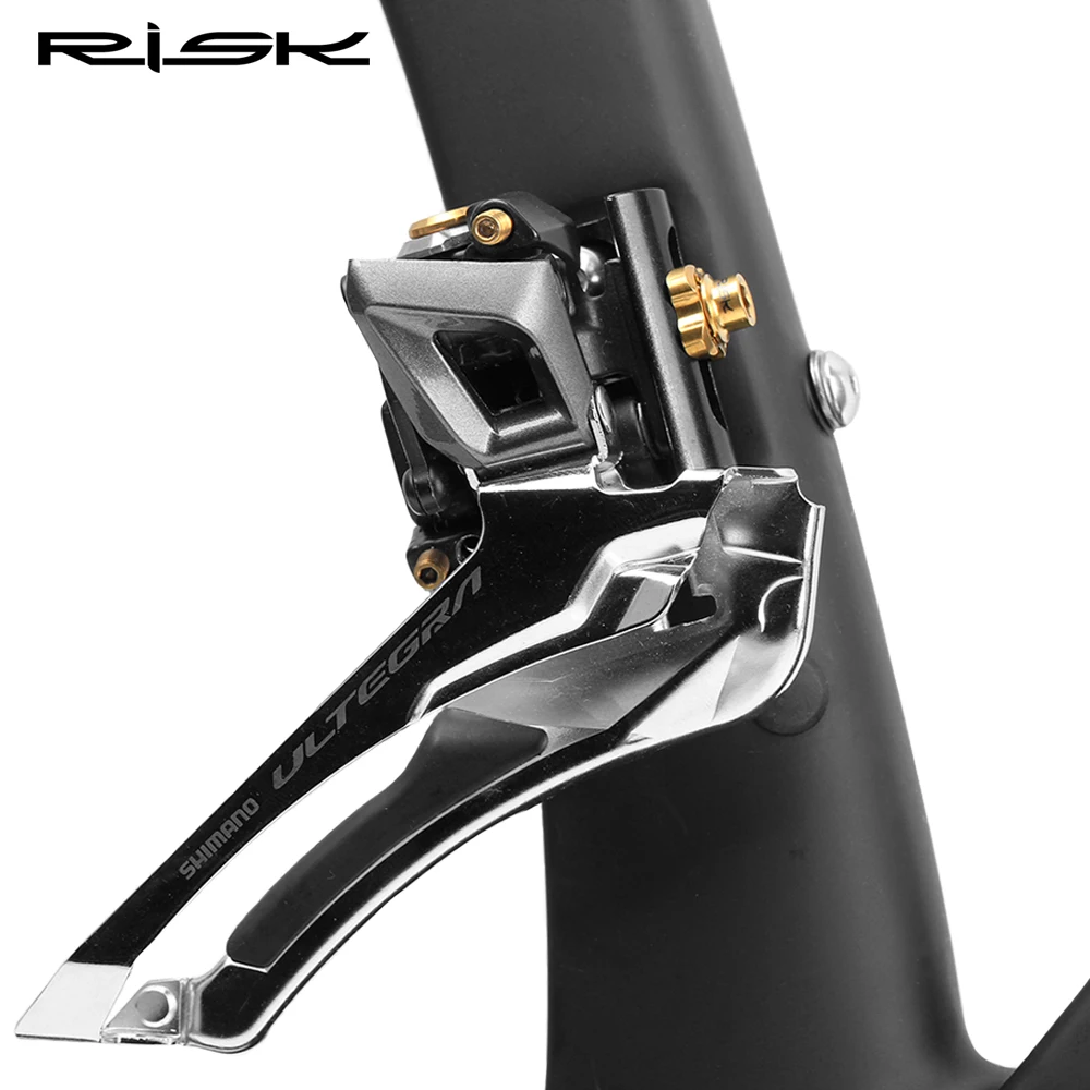 RISK Road Bike Bicycle Front Derailleur Shift Bolt Screw Washer M5x16mm Titanium Alloy Curved Spacer Folding Bike