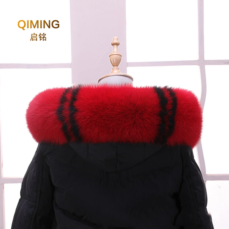 Winter Women Real Fox Fur Collar Scarf Coat Fur Collar Luxury Fox Fur Scarves Genuine Warm Neck Warmers Shawl Scarfs for Ladies