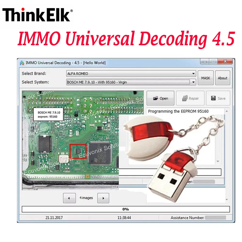 IMMO Universal Decoding 4.5 Suppoort for two Languages for Fiat/Alfa/Lancia/PSA for BOSCH EDC15C6, EDC15C7