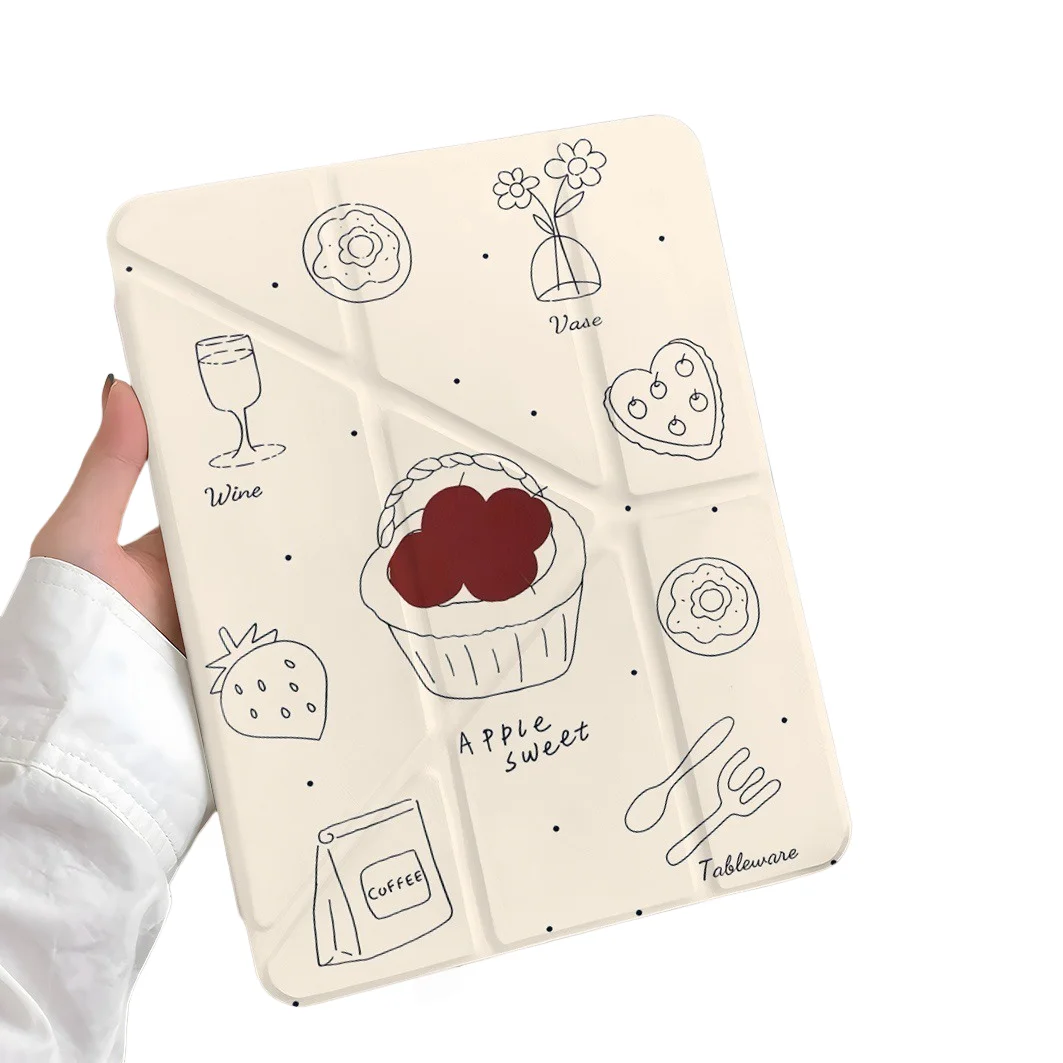 Dining Table Pen Slot Tablet Case For Mini7 6 iPad Pro 2024 2022 2021 2020 2019 2018 2017 11 10 9 8 7 6 5 Air7 6 5 4 3 2 1 Cover