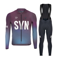 SYN Spring Summer Men's Race Team Long Sleeve Bicycle Suit Cycling Apparel PRO RACE TEAM LS JERSEY And Bib Pants