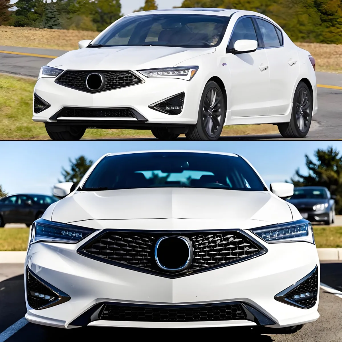 Radiator Grid Grill Racing Grills For Acura ILX 2019-2022 Car Front Bumper Upper Grill Assembly Diamond Style Grille Gloss Black