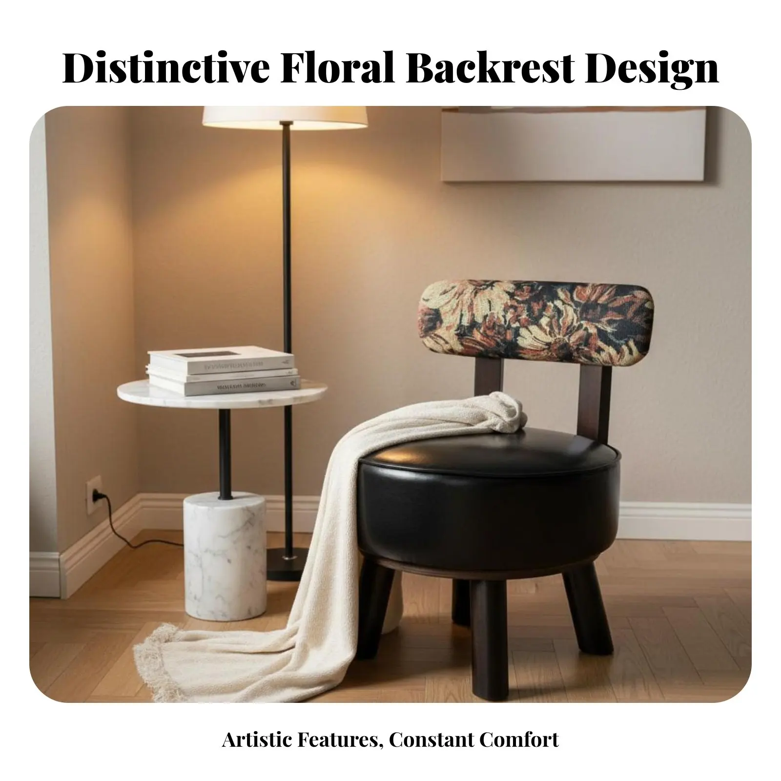 Rotating Barrel Chair Fashionable Design Living Room Furniture Ergonomic Design Dense Foam Padding for Perusing Corner