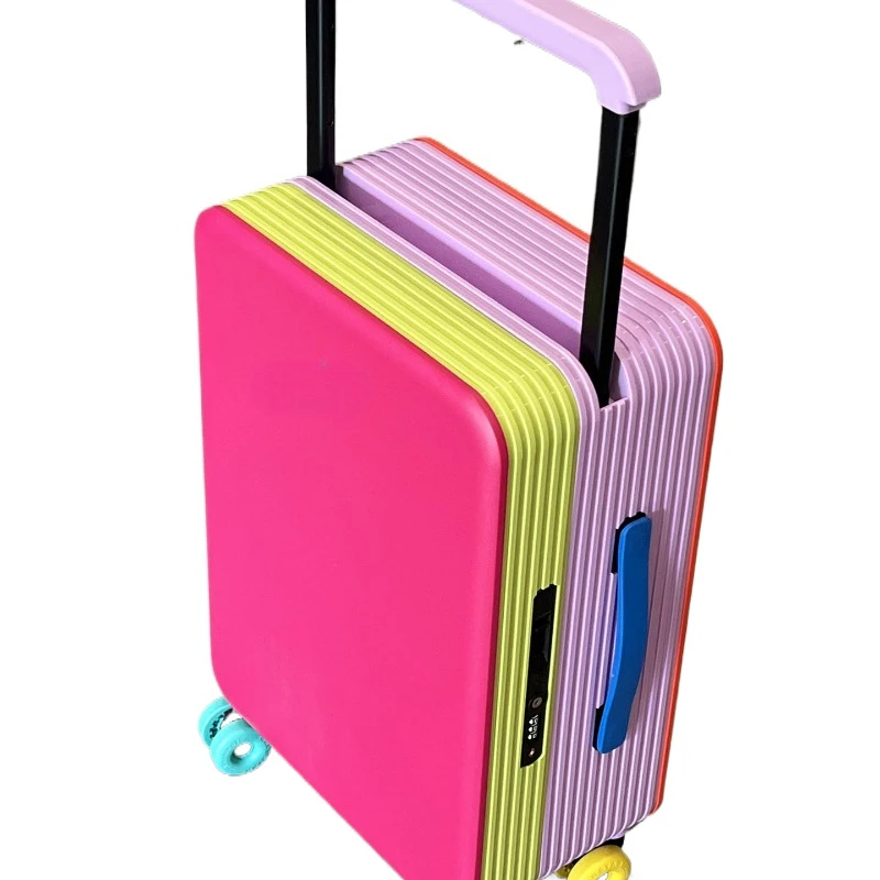 20-inch women's carry-on suitcase, dopamine color suitcase, personalized trolley suitcase, 24-inch suitcase