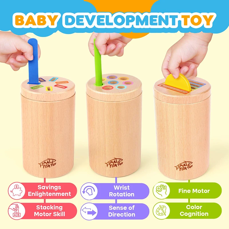 Brinquedos montessori para 2 3 4 anos de idade, brinquedos educativos sensoriais de classificação de cores 3 em 1 para crianças de 1 a 3 anos